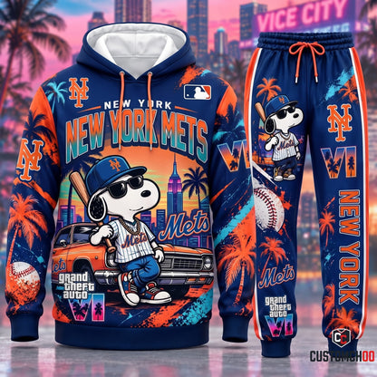 Limited Edition MLB Sport Fan Set x GTA VI x Snoopy — Hoodie & Sweatpants Set | All 30 Teams Available