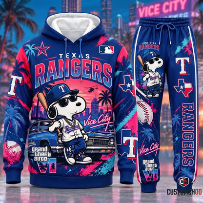 Limited Edition MLB Sport Fan Set x GTA VI x Snoopy — Hoodie & Sweatpants Set | All 30 Teams Available
