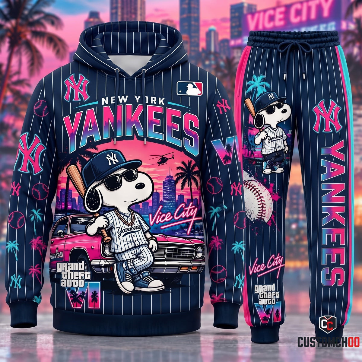 Limited Edition MLB Sport Fan Set x GTA VI x Snoopy — Hoodie & Sweatpants Set | All 30 Teams Available