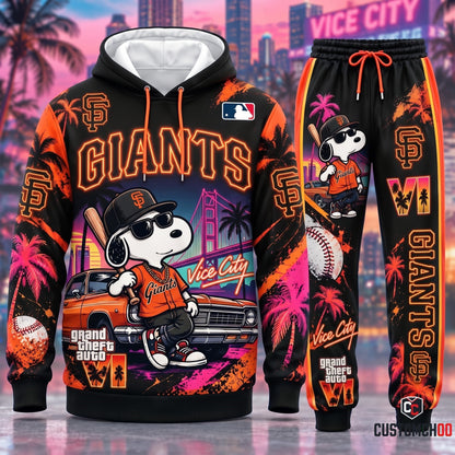 Limited Edition MLB Sport Fan Set x GTA VI x Snoopy — Hoodie & Sweatpants Set | All 30 Teams Available