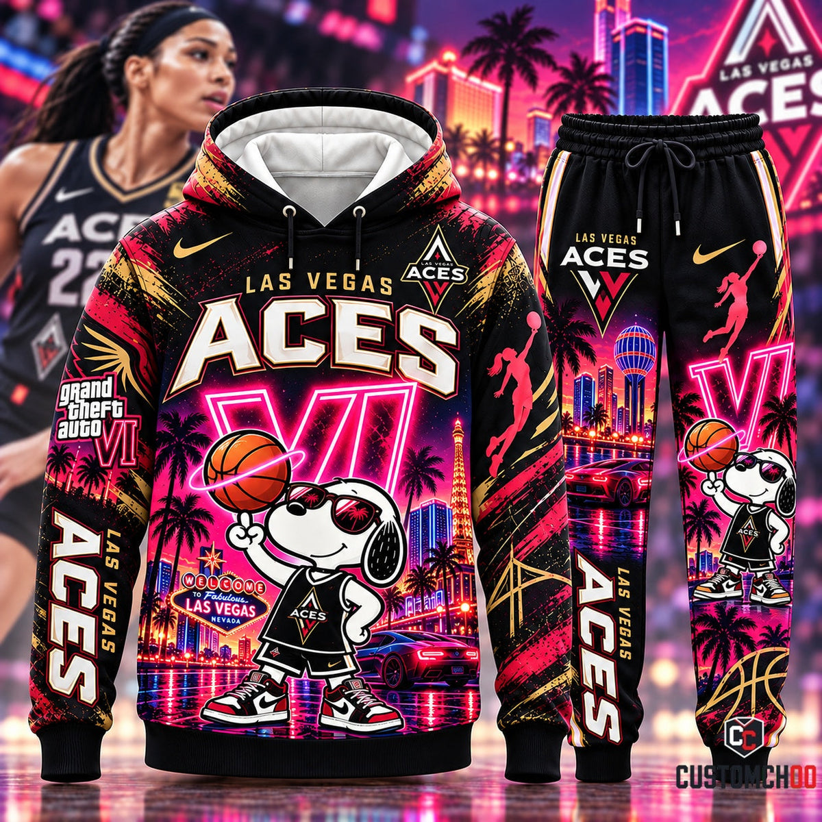 Beagle Dog x GTA VI - Women’s Basketball Fan Set — Hoodie & Sweatpants | All 15 Teams Available