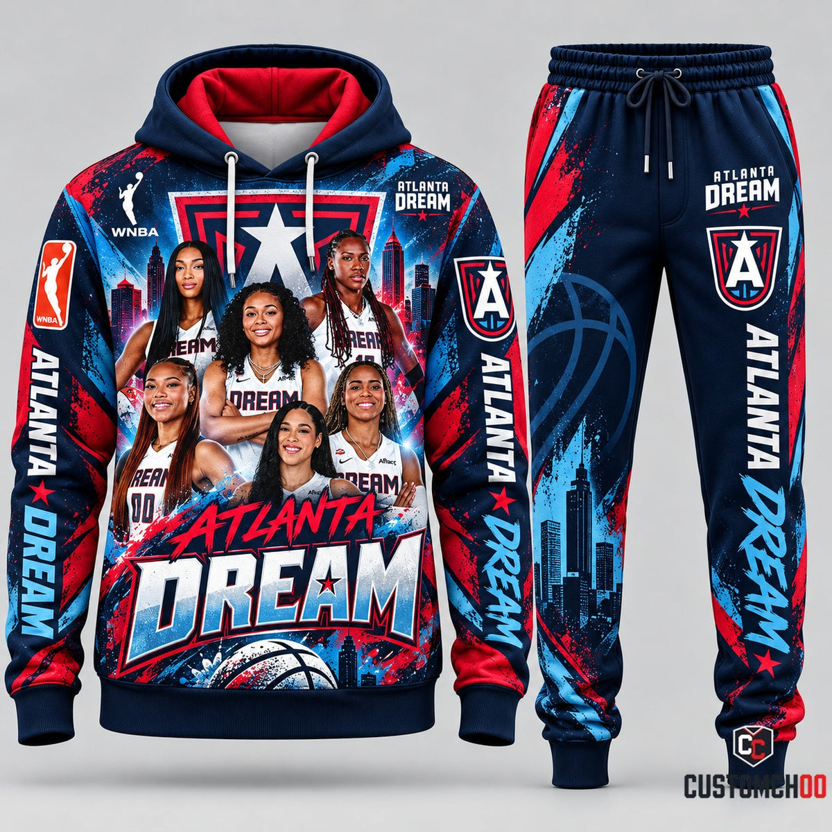 Atlanta Dream women's basketball hoodie and sweatpants fan set - Style 06