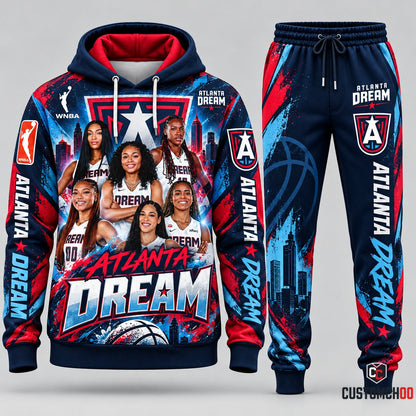 Atlanta Dream women's basketball hoodie and sweatpants fan set - Style 06