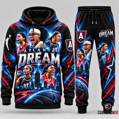 Atlanta Dream women's basketball hoodie and sweatpants fan set - Style 07