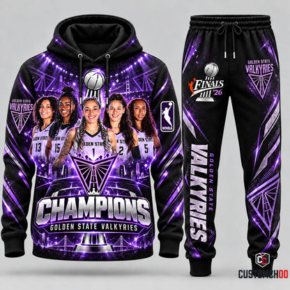 Golden State Valkyries Champions hoodie and sweatpants fan set - Style 05