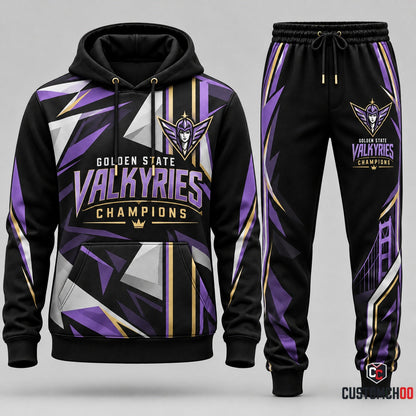 Golden State Valkyries Champions hoodie and sweatpants fan set - Style 06