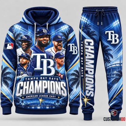 Tampa Bay Rays Baseball hoodie and sweatpants fan set - Style 03