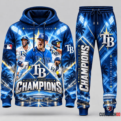 Tampa Bay Rays Baseball hoodie and sweatpants fan set - Style 06