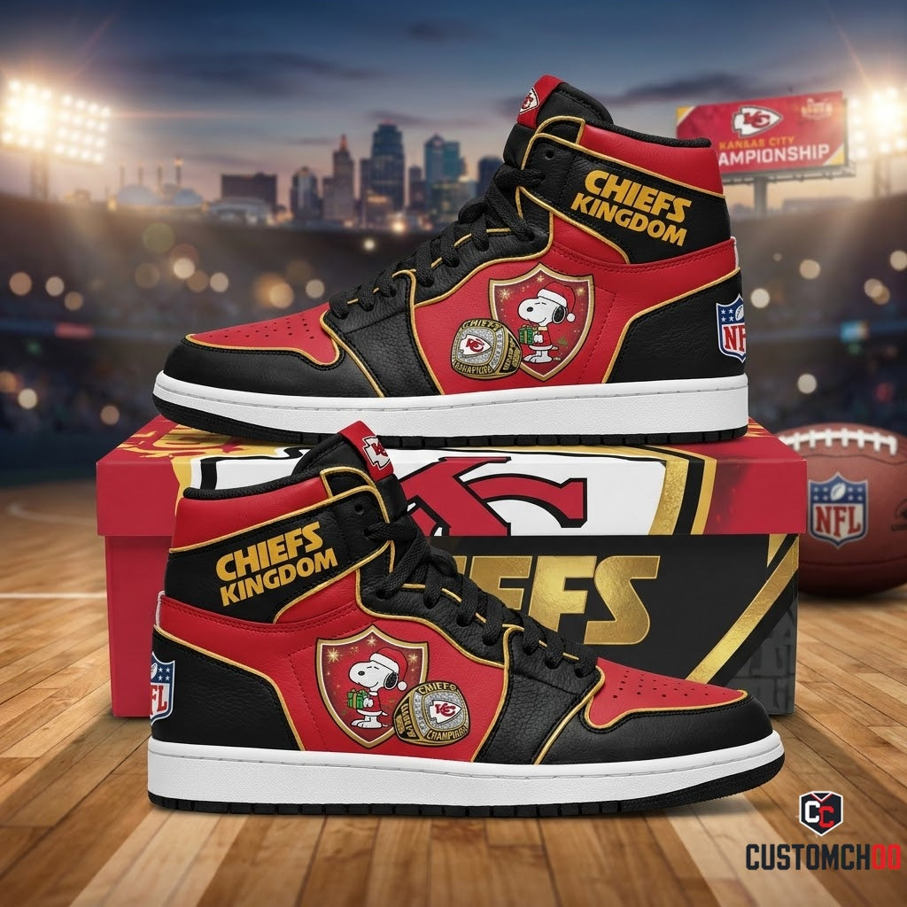 Kansas City Chiefs snoopy-inspired christmas fan sneakers – Holiday Shield All Star