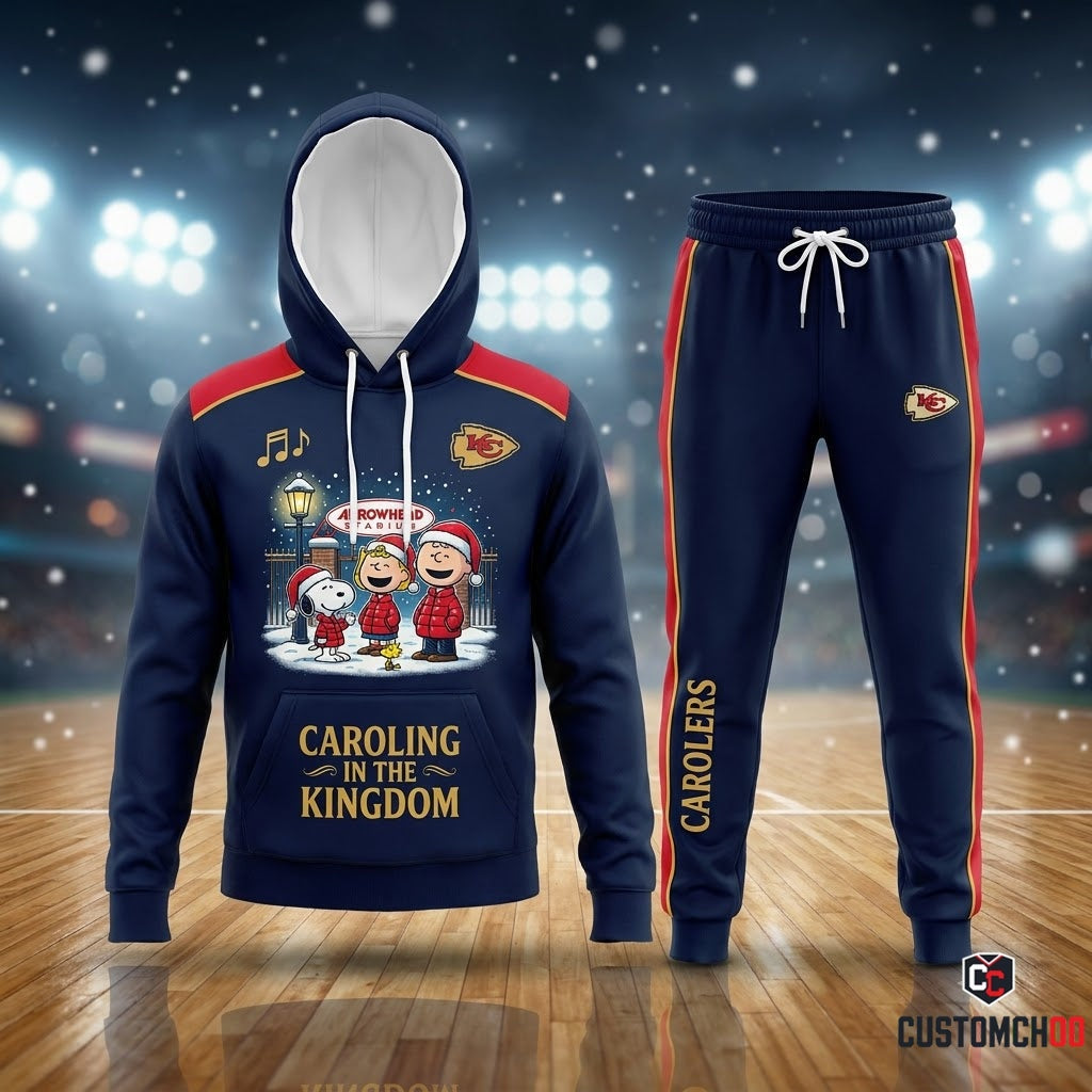 Kansas City Chiefs snoopy-inspired christmas hoodie and sweatpants tracksuit set – Caroling Choir Arrowhead