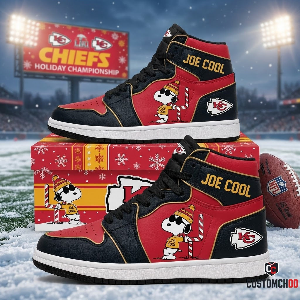 Kansas City Chiefs snoopy-inspired holiday fan sneakers – Joe Cool Arrowhead