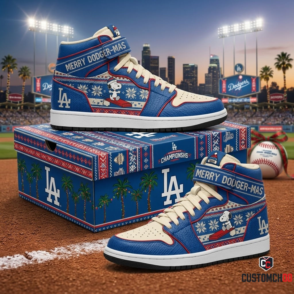Los Angeles Dodgers snoopy-inspired christmas fan sneakers – Dodgers Snoopy Ugly Sweater Fair Isle