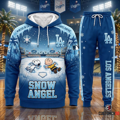 Los Angeles Dodgers snoopy-inspired christmas hoodie and sweatpants tracksuit set – Dodgers Snoopy Chavez Ravine Snow