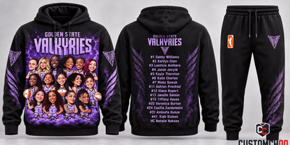 Golden State Valkyries 2026 Chibi Roster Graphic Hoodie and Sweatpants Tracksuit Set — Style 02