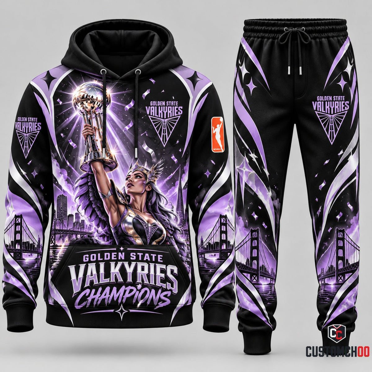 Golden State Valkyries 2026 WNBA basketball hoodie and sweatpants tracksuit – Style 02 - Golden State Valkyries Champions Set