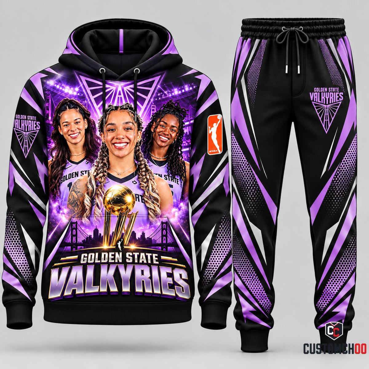 Golden State Valkyries 2026 WNBA basketball hoodie and sweatpants tracksuit – Style 03 - Valkyries Champions Design 3