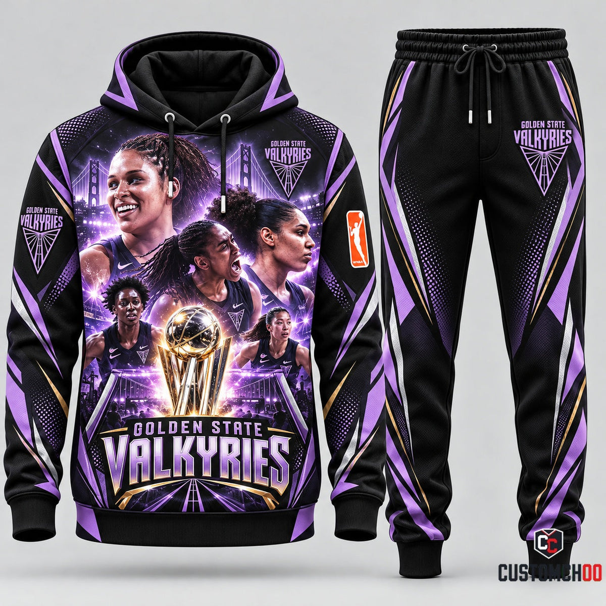 Golden State Valkyries 2026 WNBA basketball hoodie and sweatpants tracksuit – Style 05 - Valkyries Champions Design 5