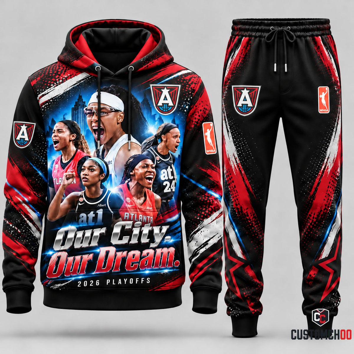 Atlanta Dream 2026 WNBA basketball hoodie and sweatpants tracksuit – Style 05 - Atlanta Dream Design 5